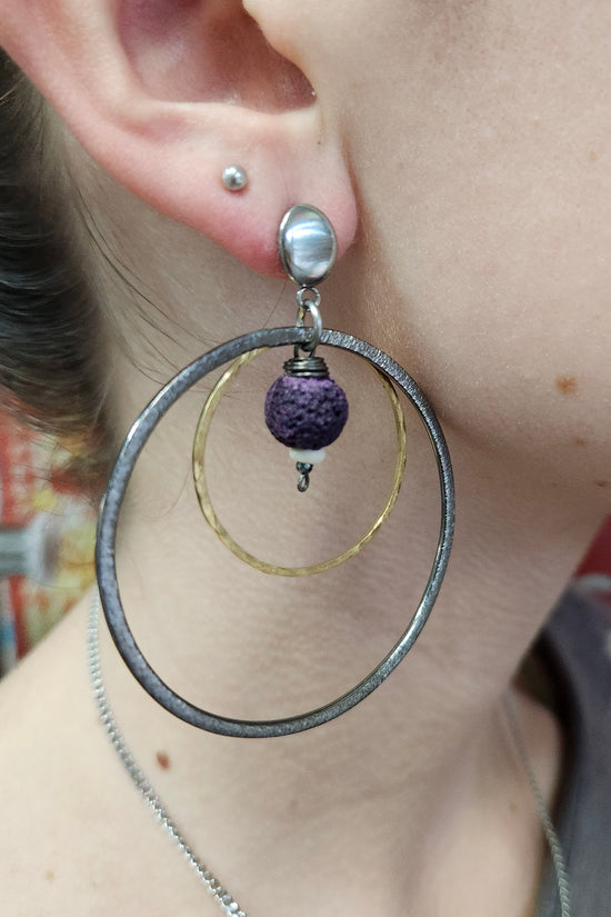 One of a Kind: Indigo Double Hoop Earrings