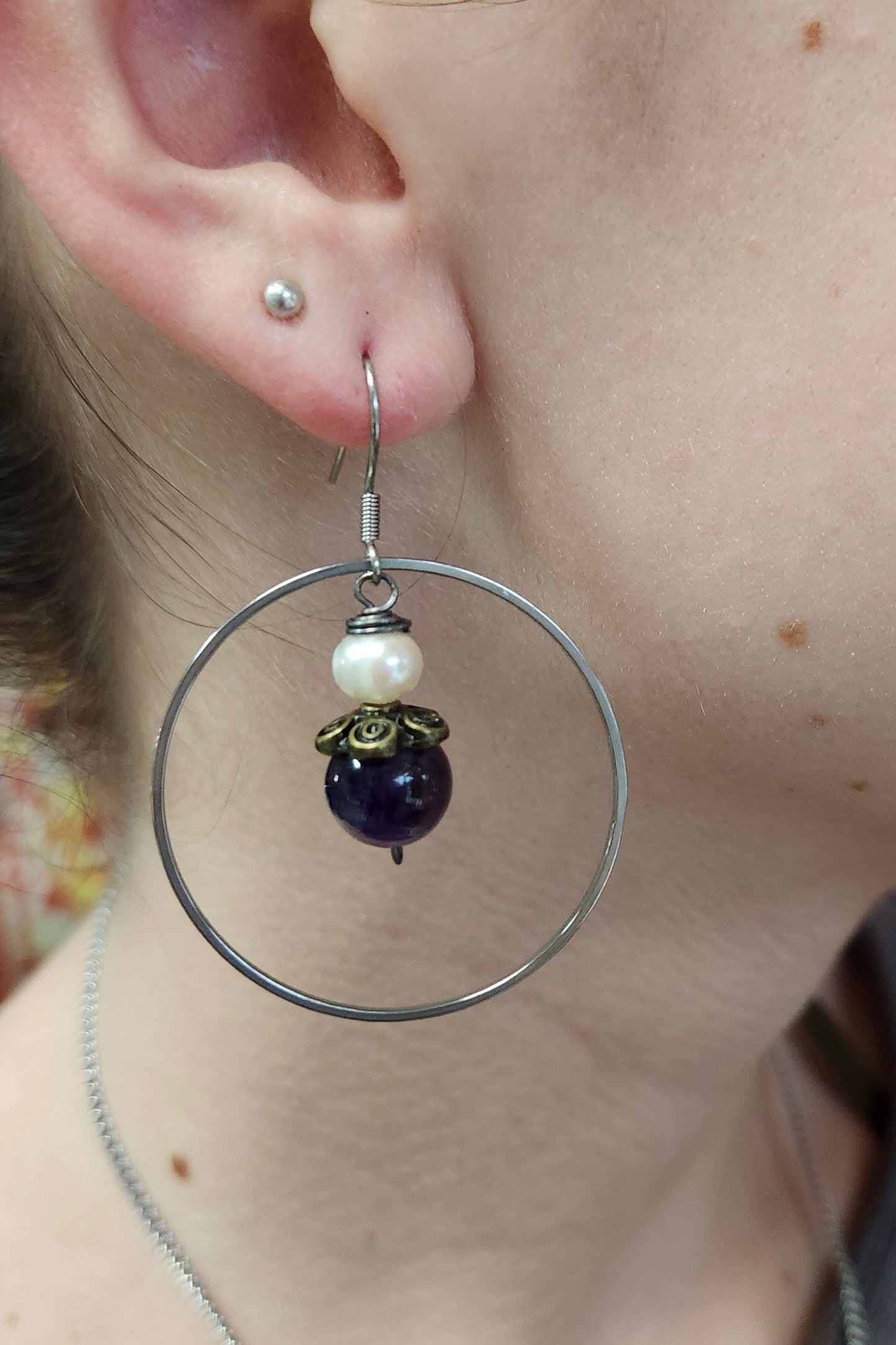 One of a Kind: Indigo Hoop Earrings