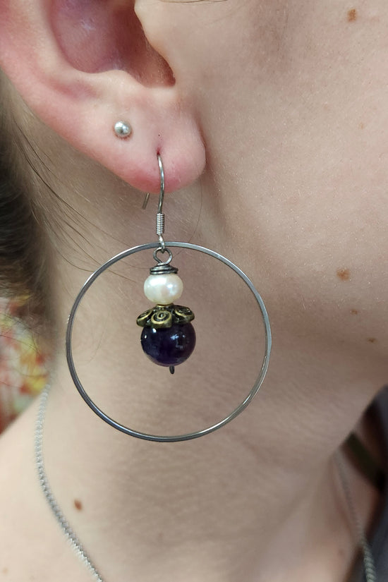 One of a Kind: Indigo Hoop Earrings