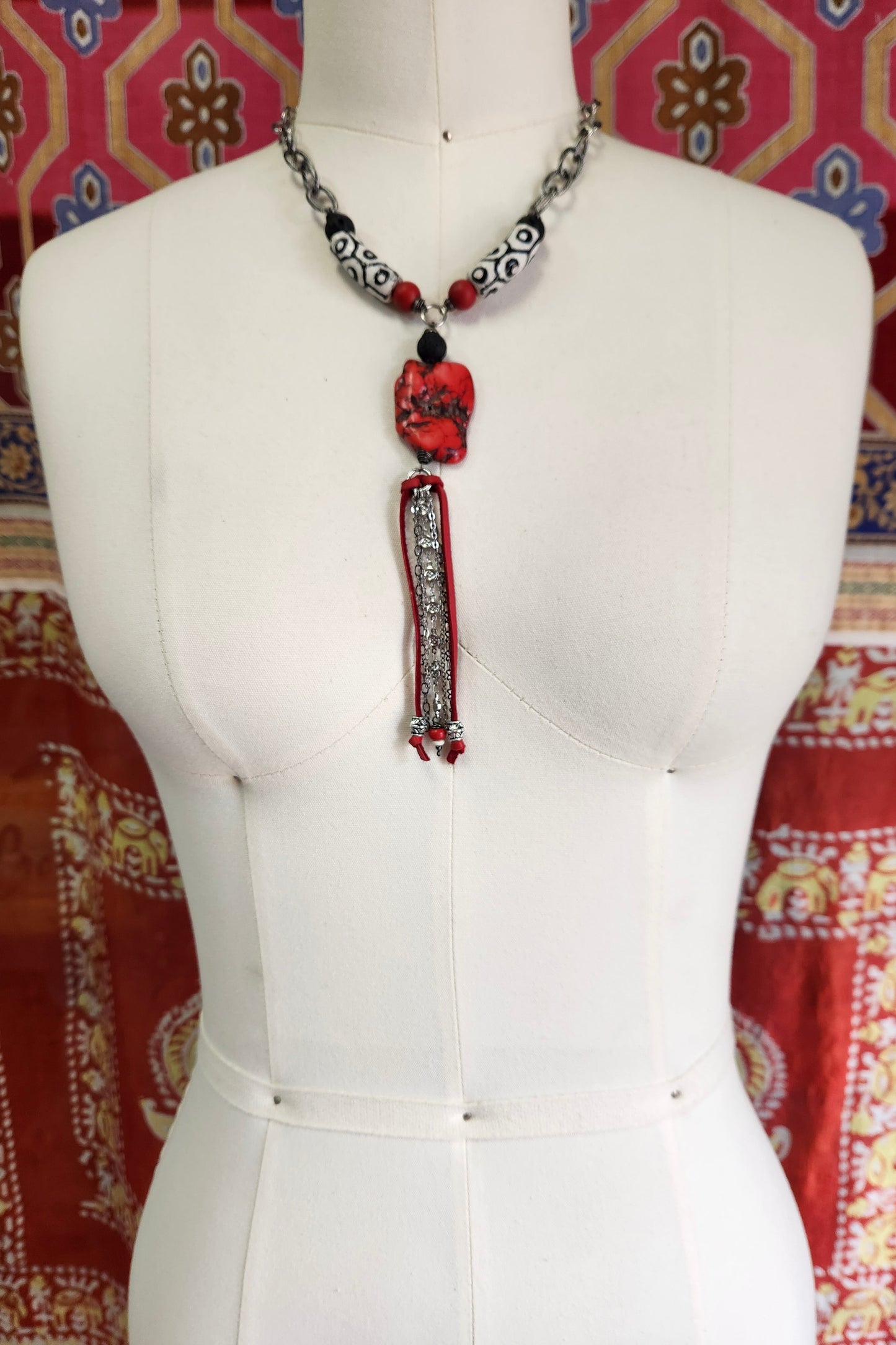 One of a Kind: Jasper Tassel Drop Necklace
