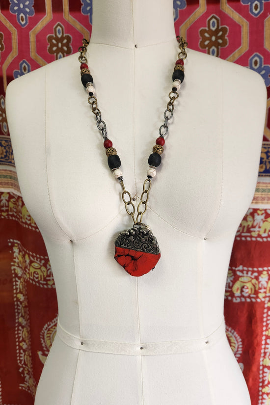 One of a Kind: Soldered Jasper Drop Necklace