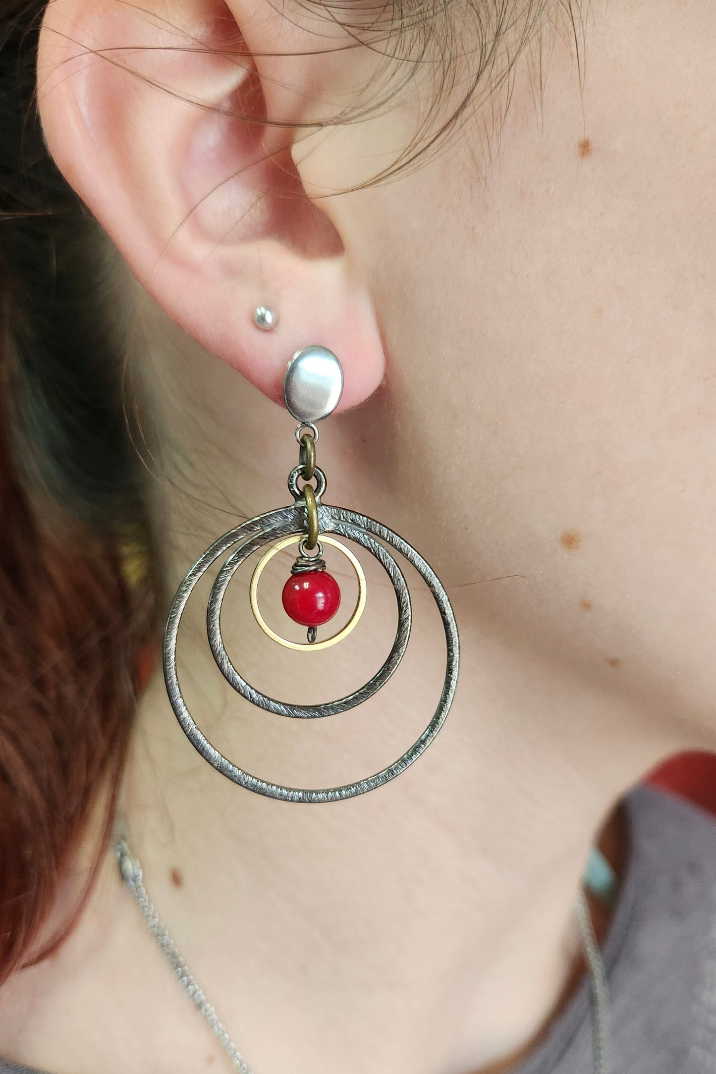 One of a Kind: Triple Hoop Jasper Earrings