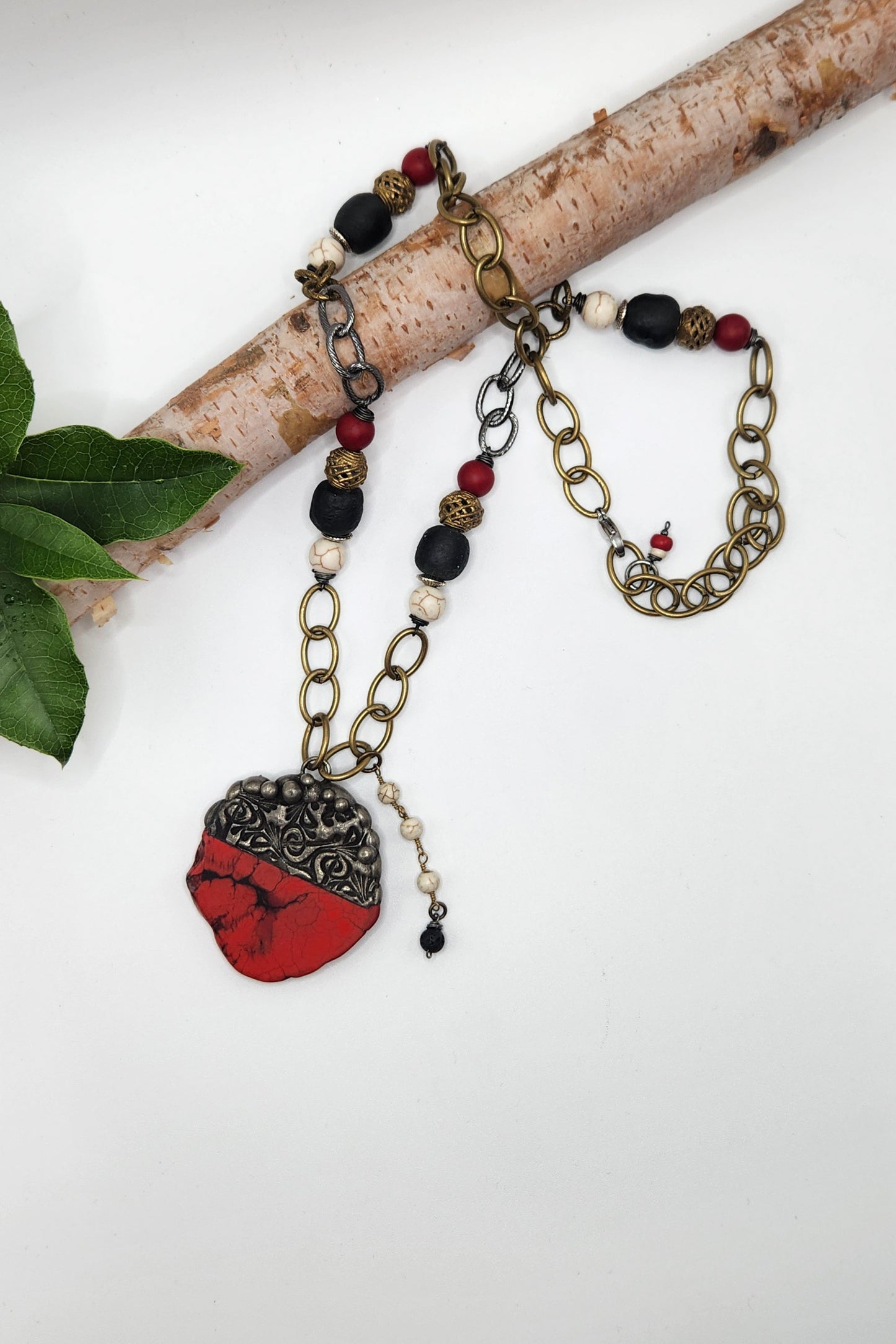 One of a Kind: Soldered Jasper Drop Necklace