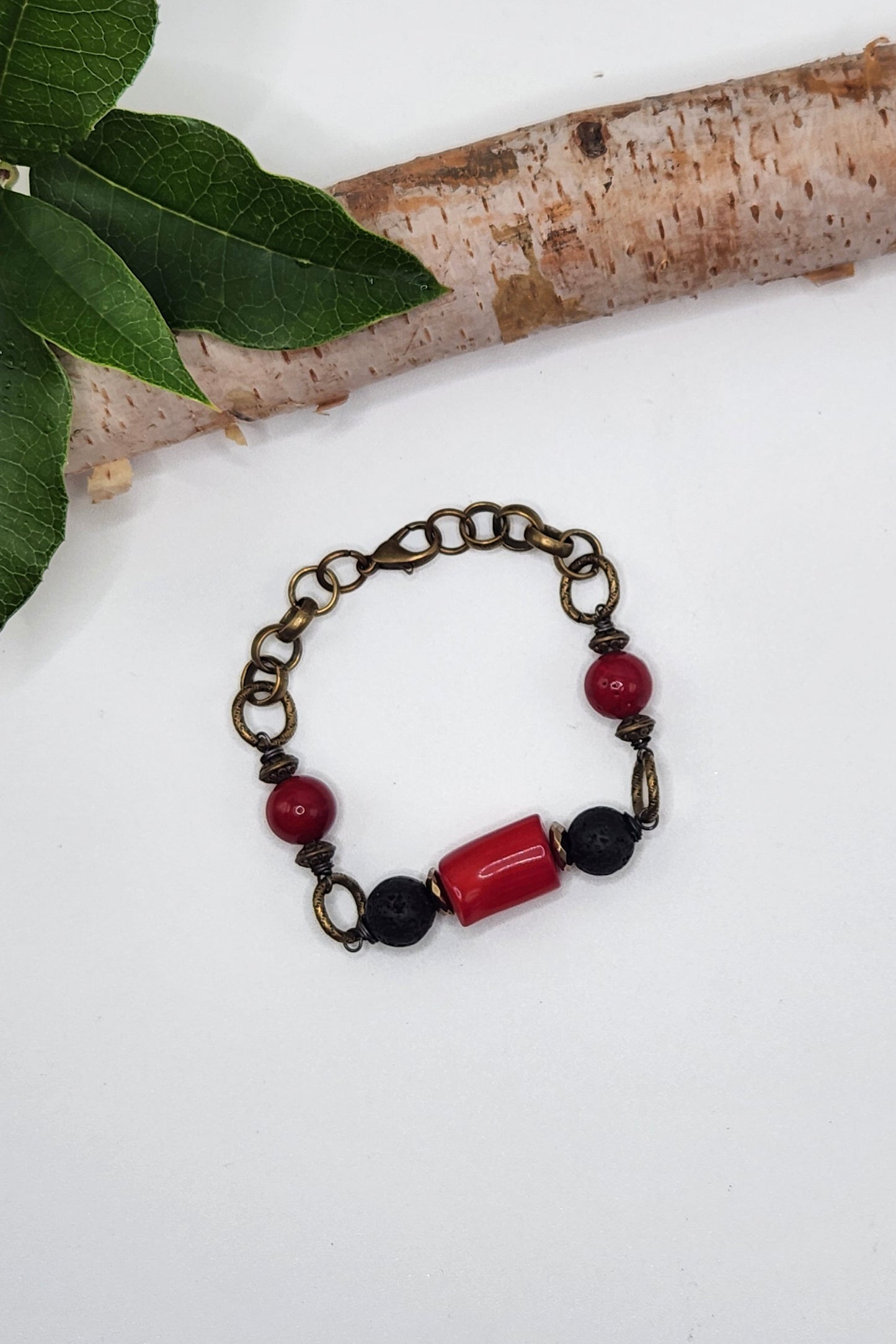 One of a Kind: Jasper and Lava Stone Bracelet