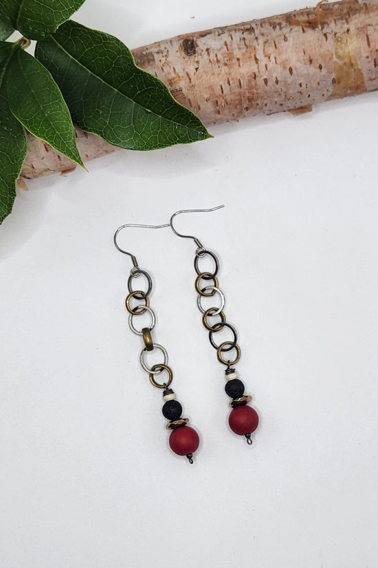 One of a Kind: Jasper Chain Drop Earrings