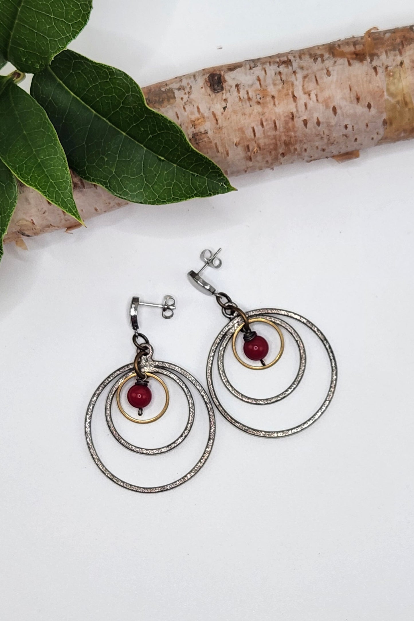 One of a Kind: Triple Hoop Jasper Earrings