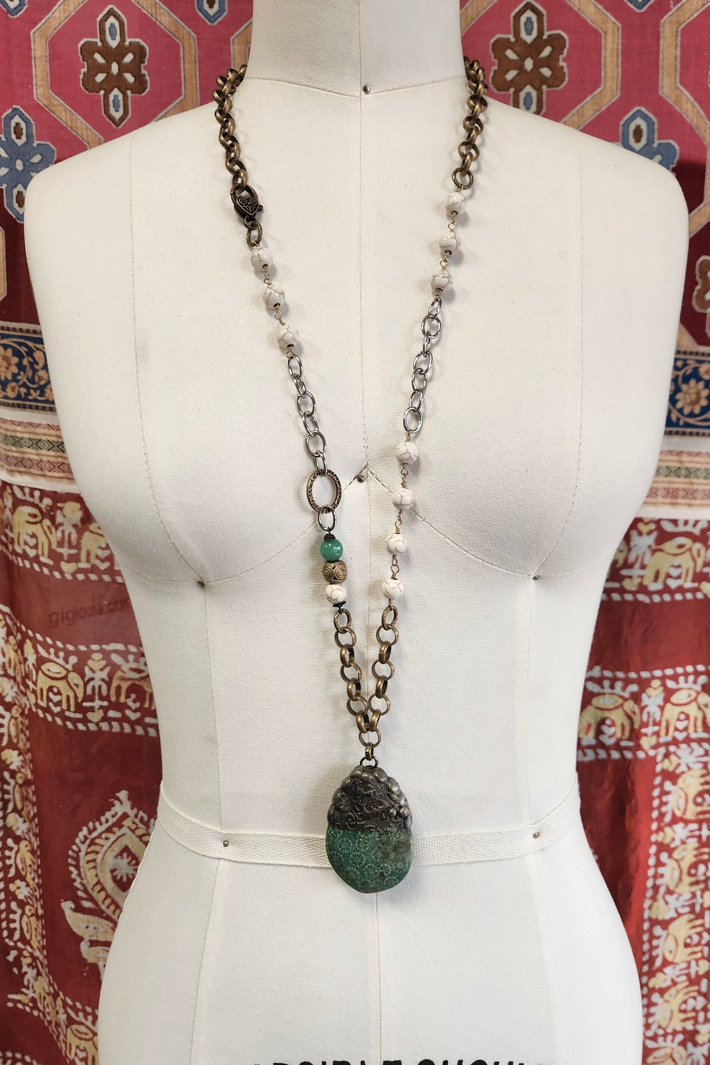 One of a Kind: Green Soldered Statement Necklace