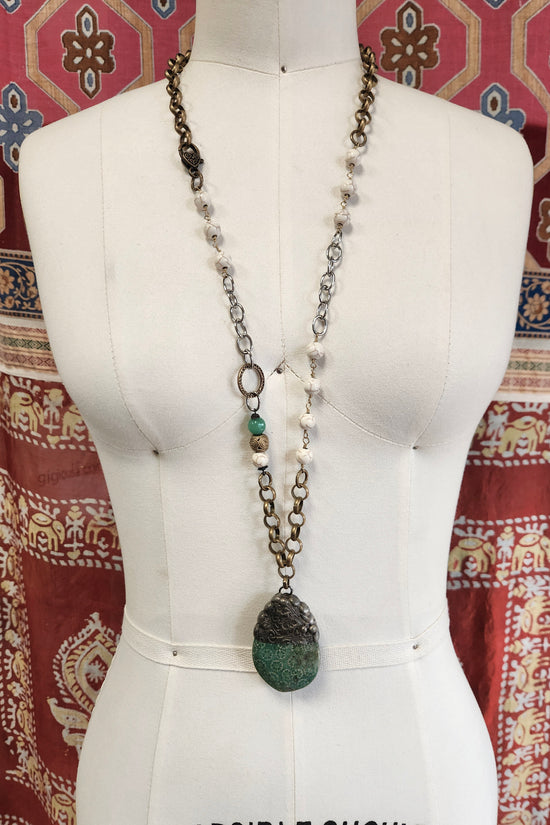 One of a Kind: Green Soldered Statement Necklace