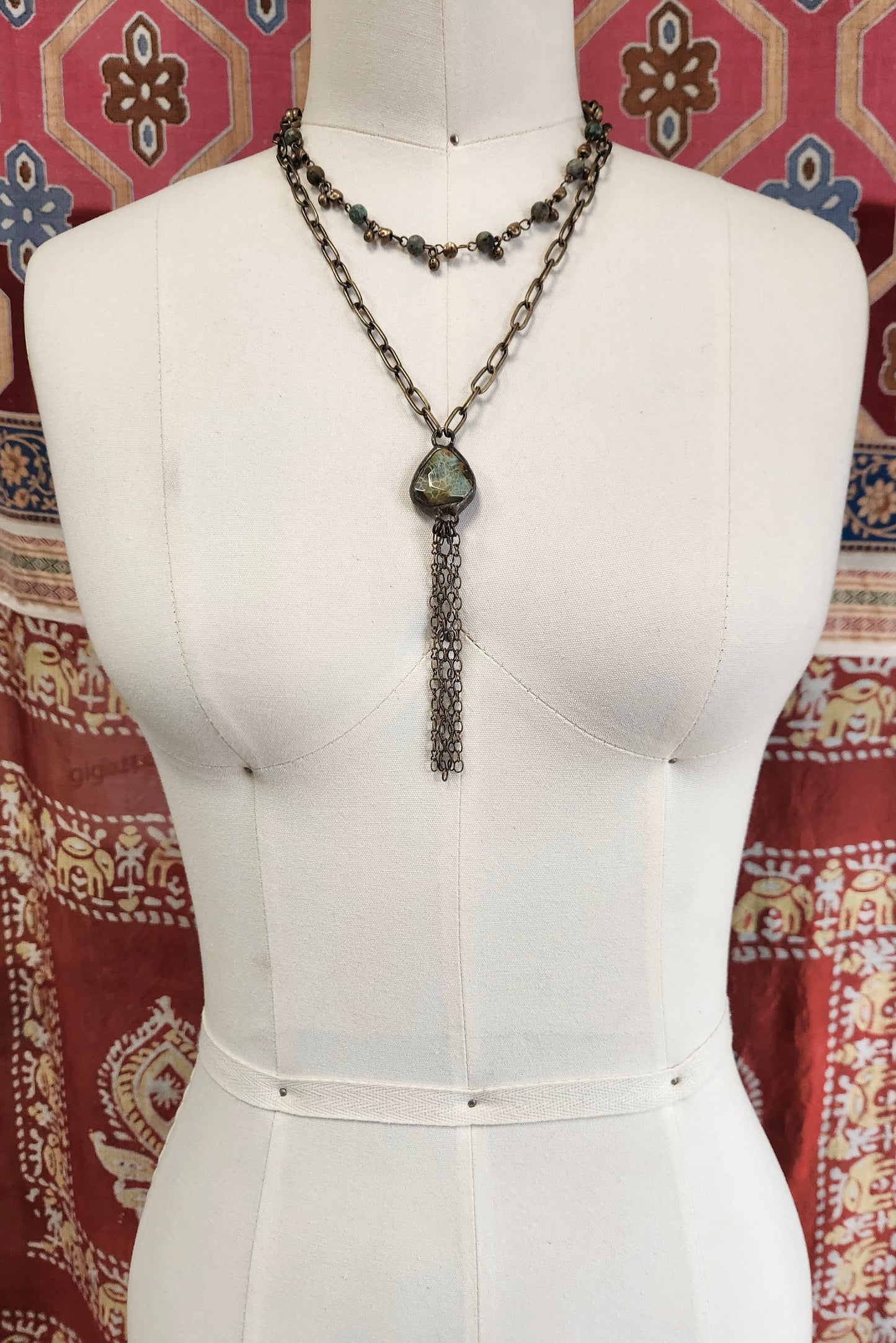One of a Kind: Aventurine Chain Drop Necklace