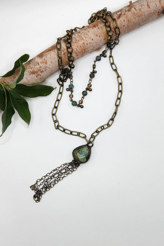 One of a Kind: Aventurine Chain Drop Necklace