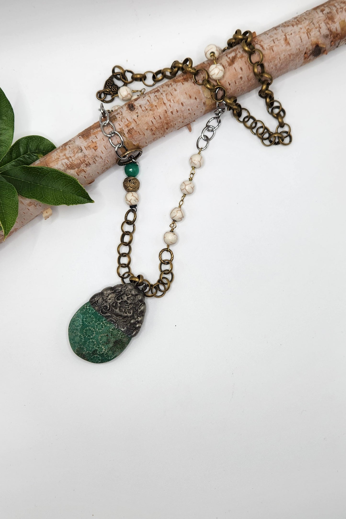 One of a Kind: Green Soldered Statement Necklace
