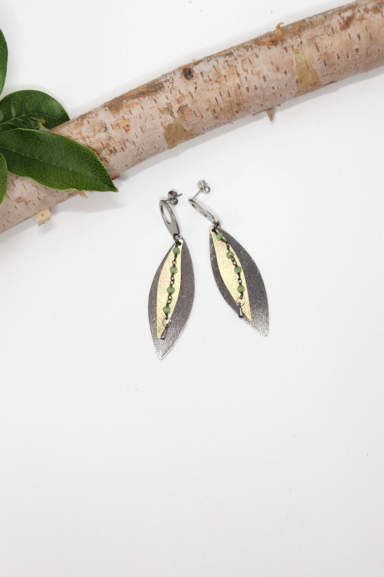 One of a Kind: Green Flame Earrings