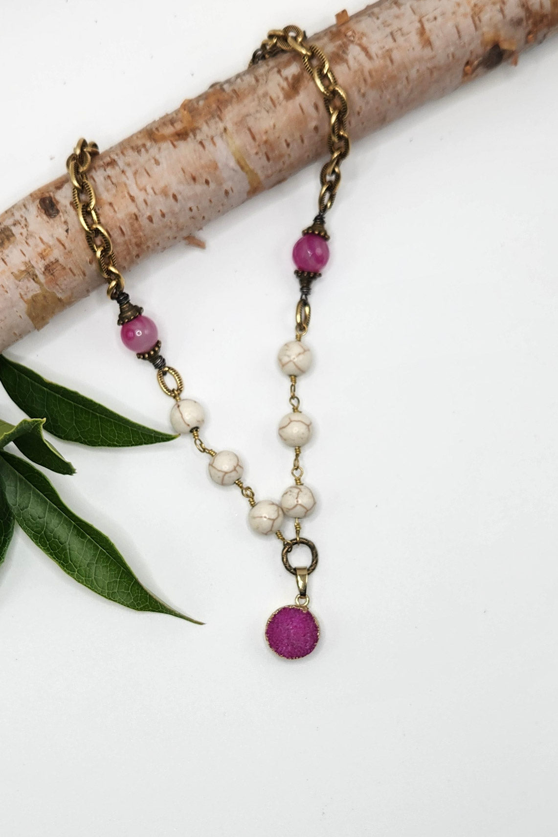 One of a Kind: Rose Howlite Layering Necklace