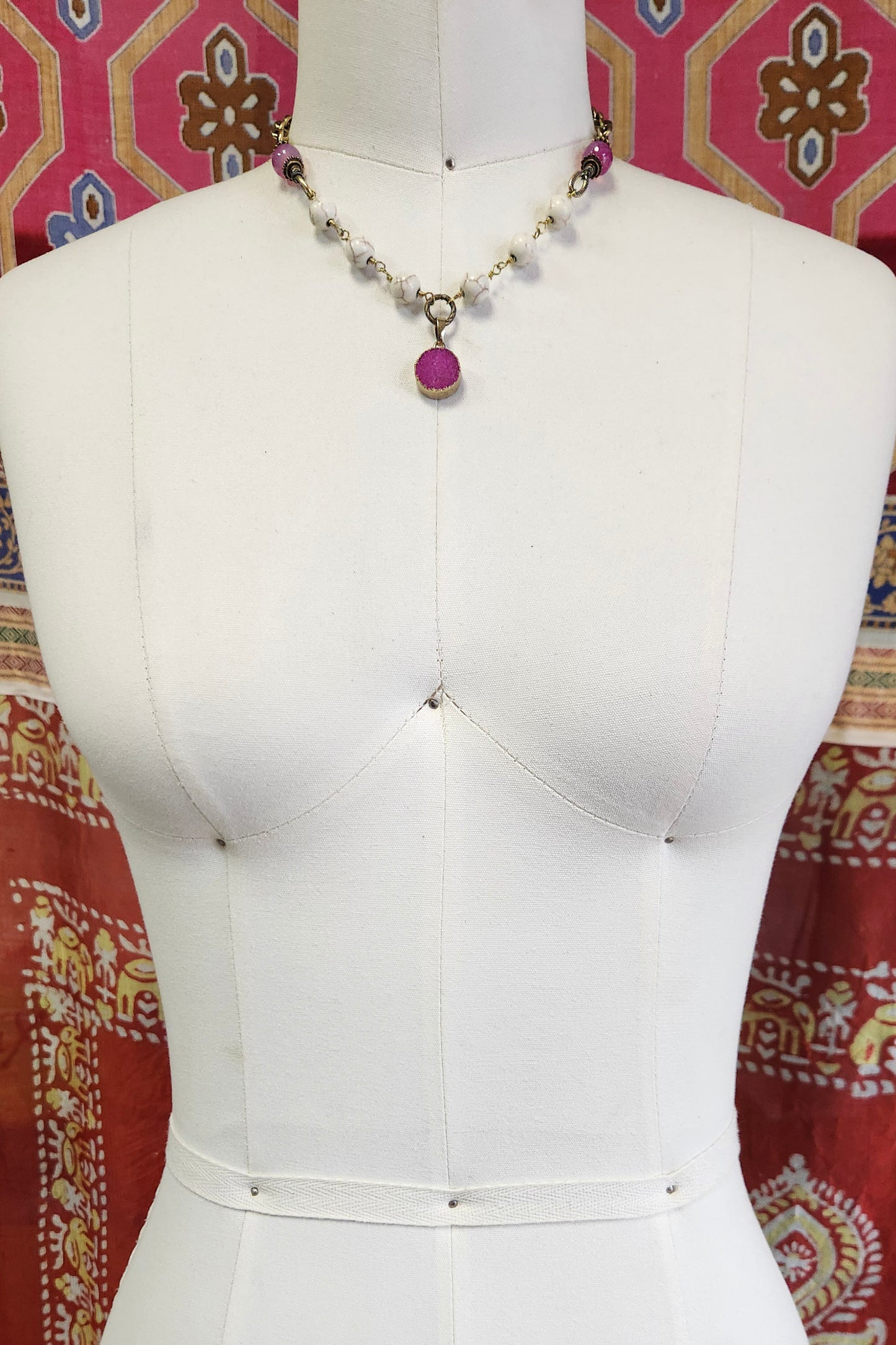 One of a Kind: Rose Howlite Layering Necklace