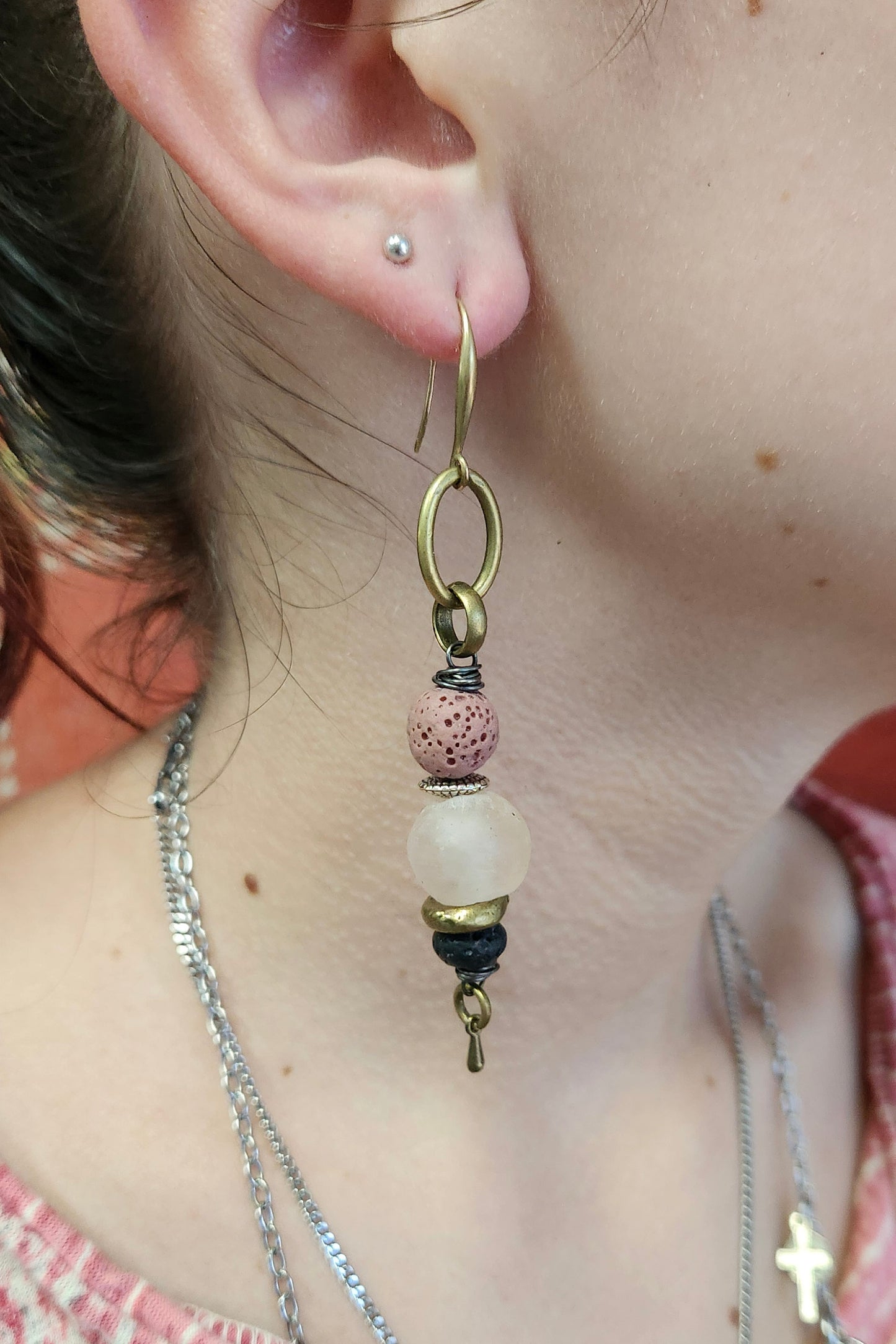 One of a Kind: Rose Multi Charm Earrings