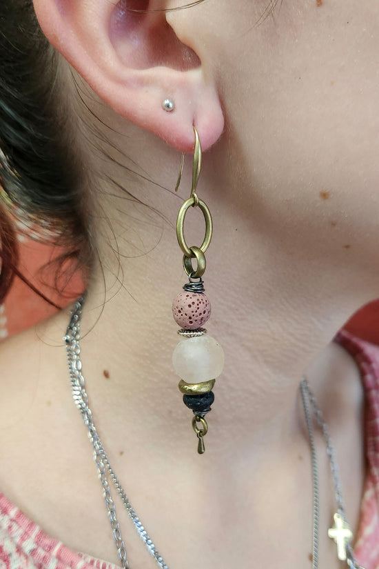 One of a Kind: Rose Multi Charm Earrings