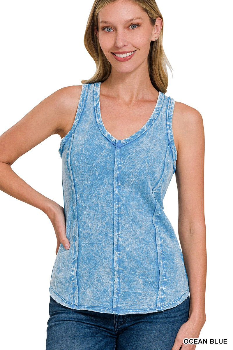 The Ines Top in Ocean Blue