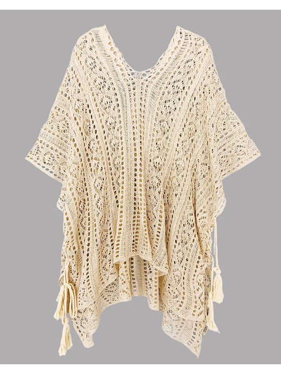 The Trina Crochet Tunic in Khaki