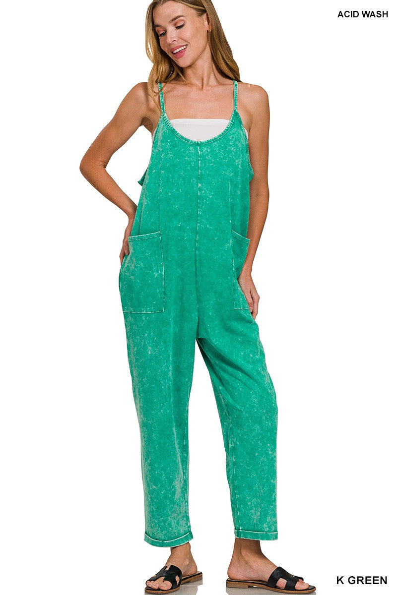 The Zinnia Overalls in Kelly Green