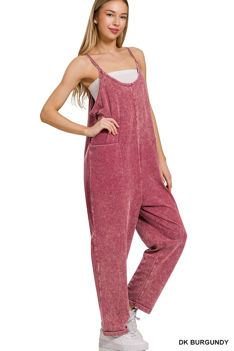 The Zinnia Overalls in Dark Burgundy