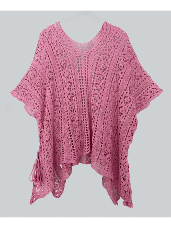 The Trina Crochet Tunic in Pink