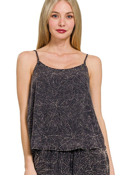 The Avalon Woven Top in Ash Black