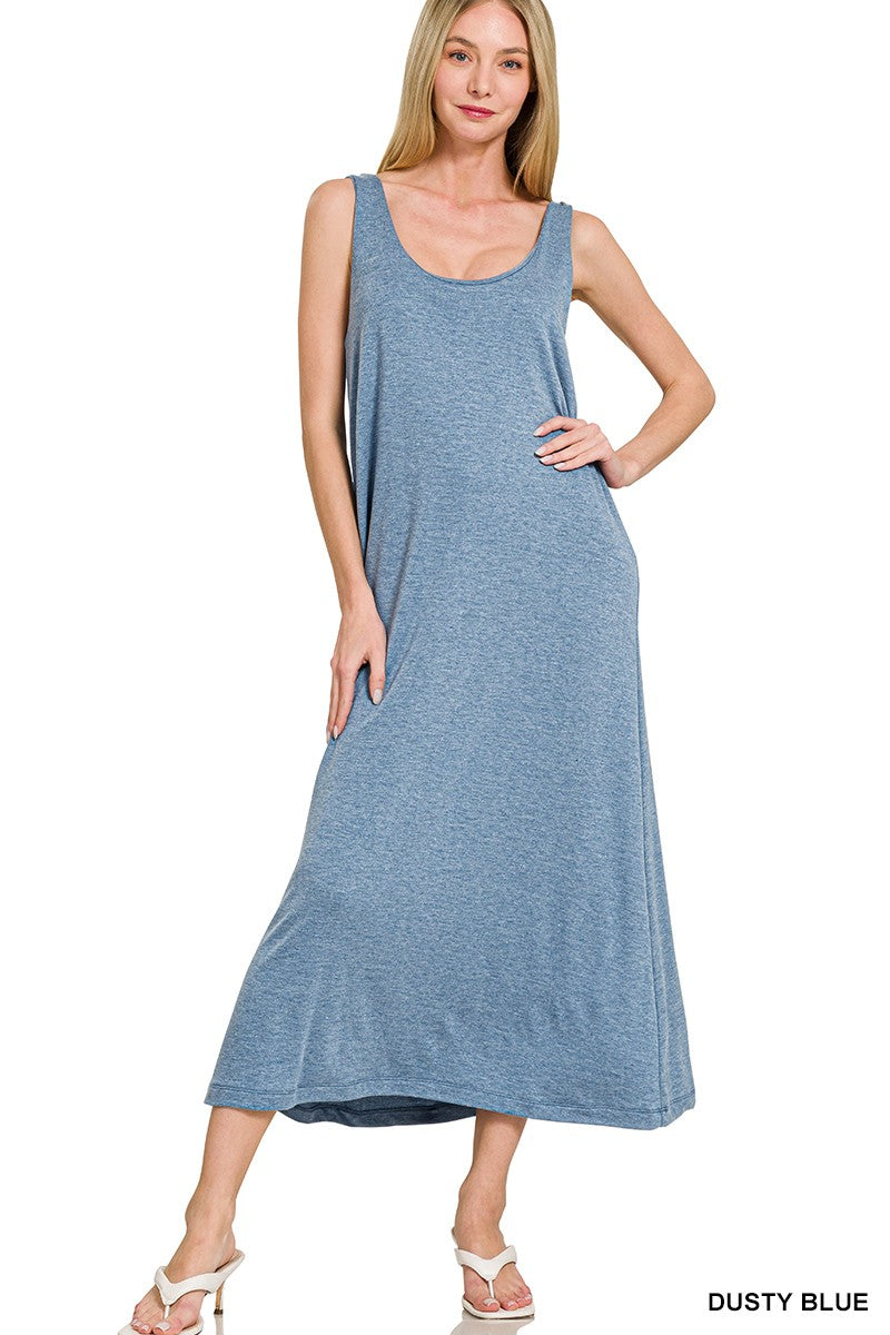 The Moxie Maxi Dress in Dusty Blue