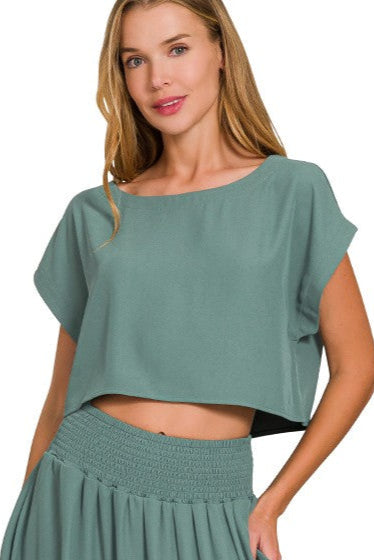 The Kiera Top in Ash Jade