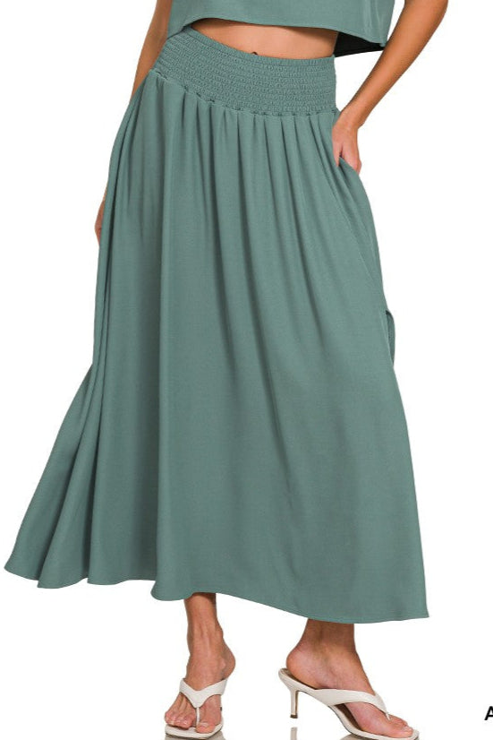 The Kiera Skirt in Ash Jade