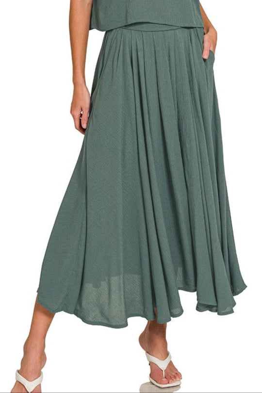 The Delanie Skirt in Ash Jade