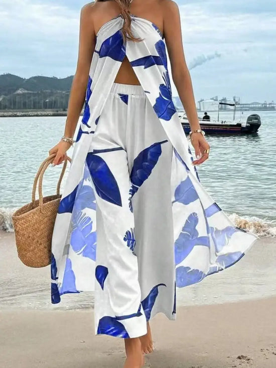The Juniper Floral Set in Peacock Blue
