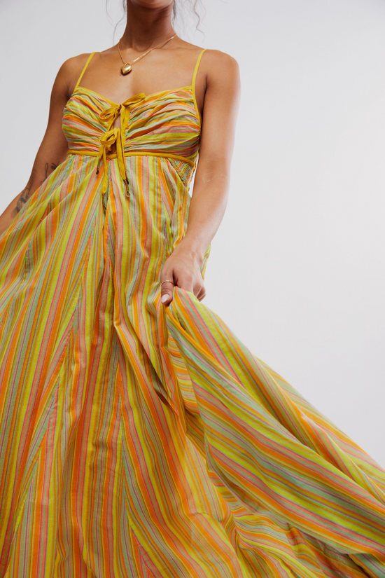 Free People - Dream Weaver Maxi Dress in Citrus Combo