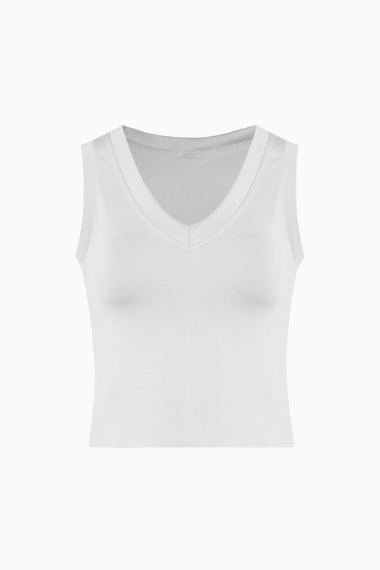 The Sandra Smooth Tank in White