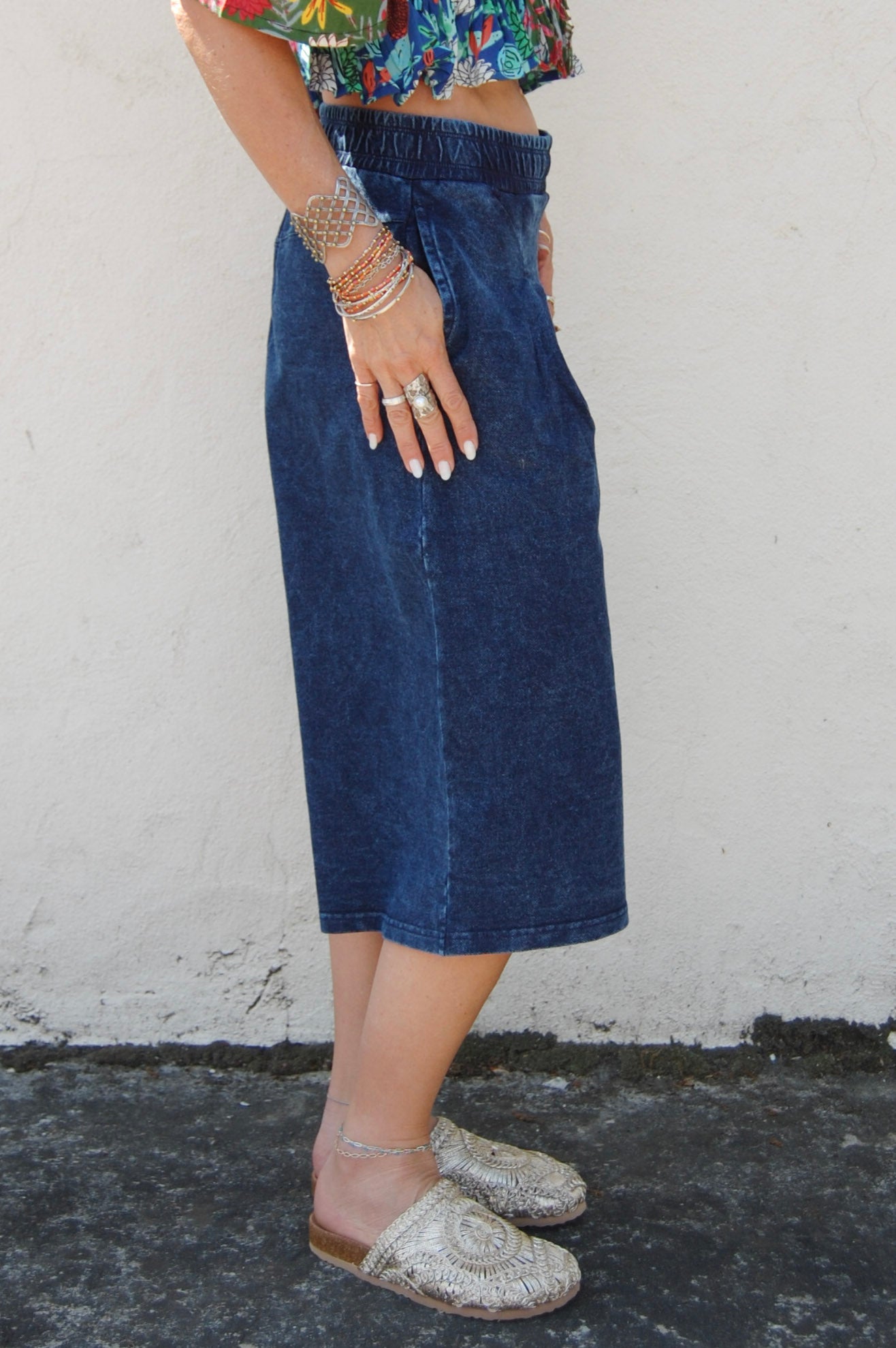 Garlan Culottes in Denim Blue