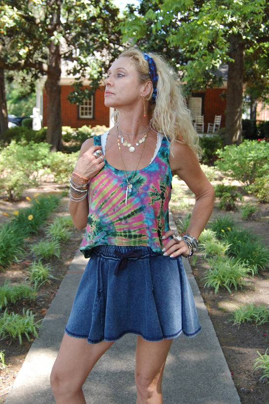 The Miley Mini Skirt in Demin Blue