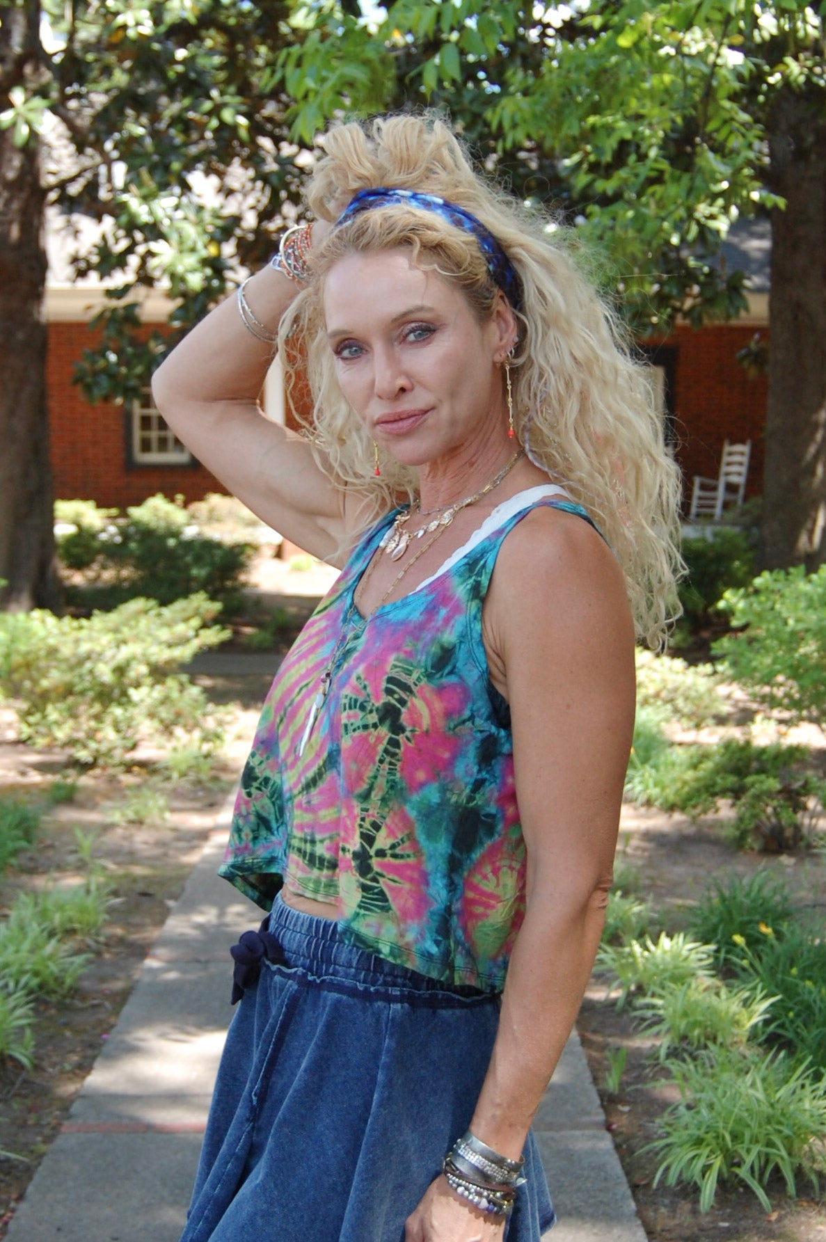 The Lenora Crop Top in Multi Tie Dye
