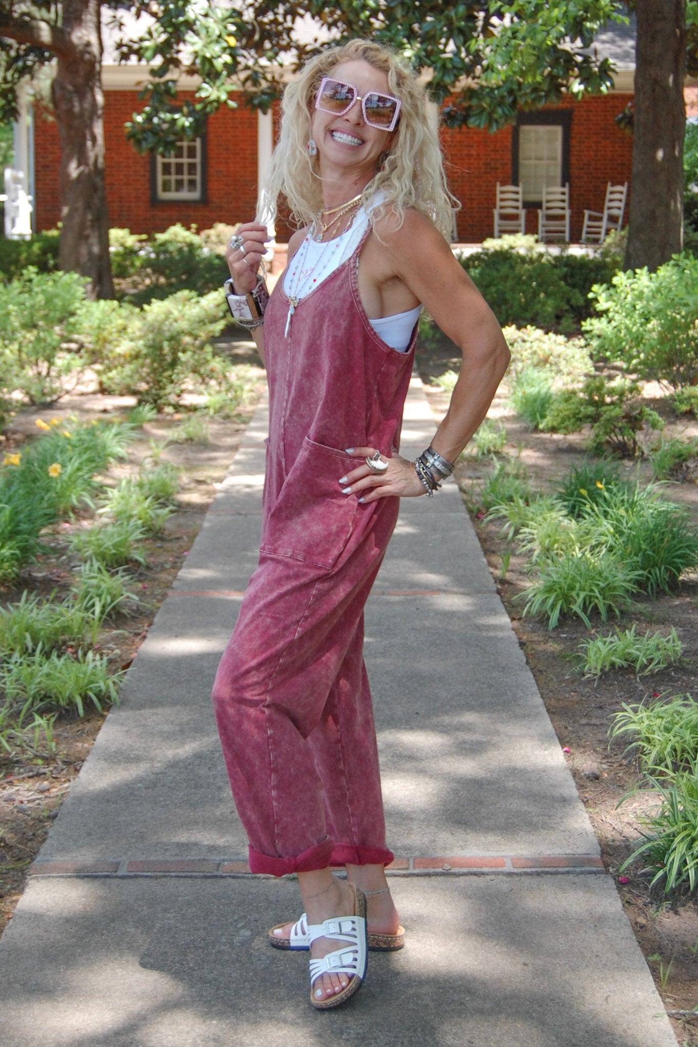 The Zinnia Overalls in Dark Burgundy