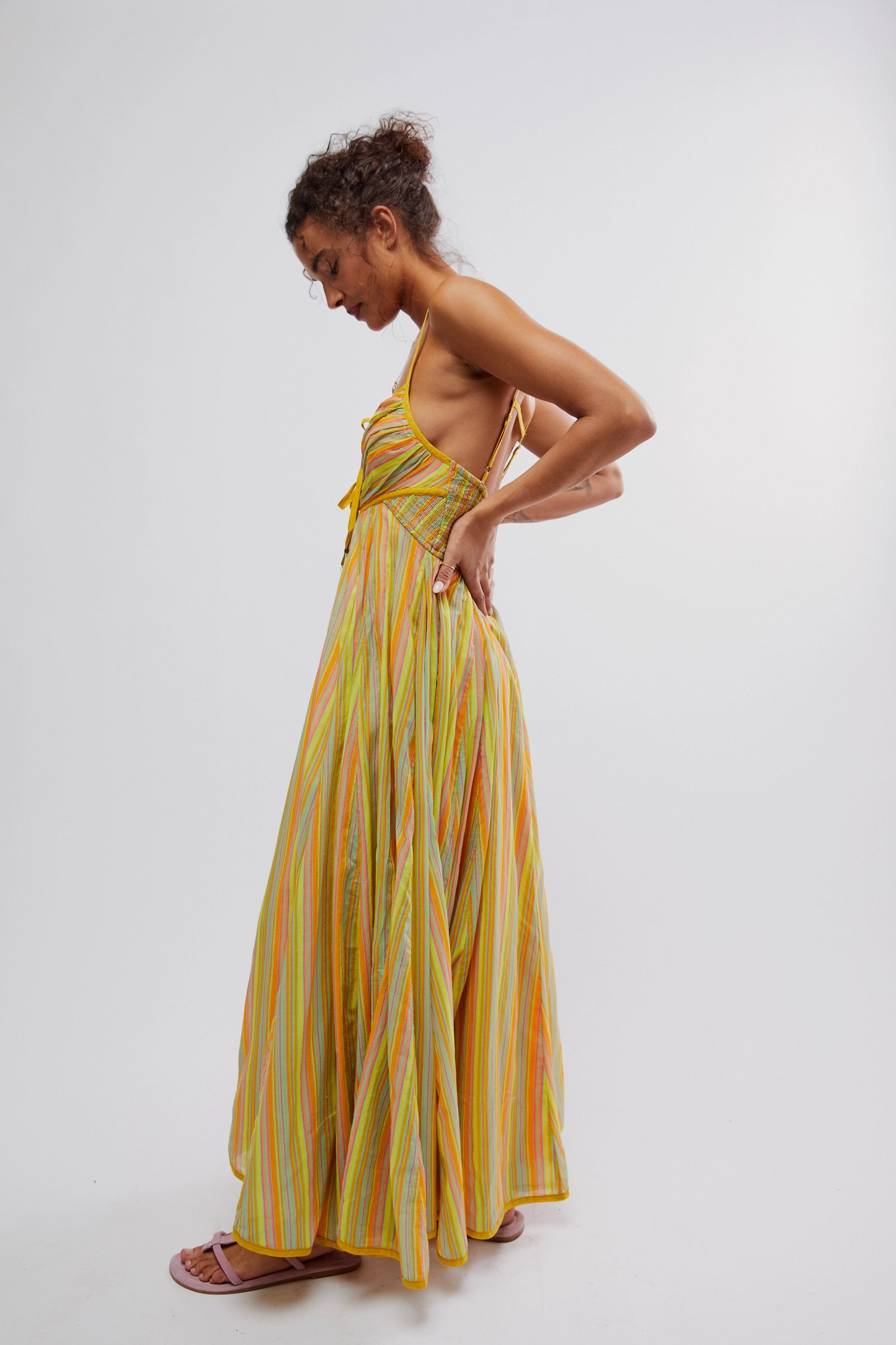 Free People - Dream Weaver Maxi Dress in Citrus Combo