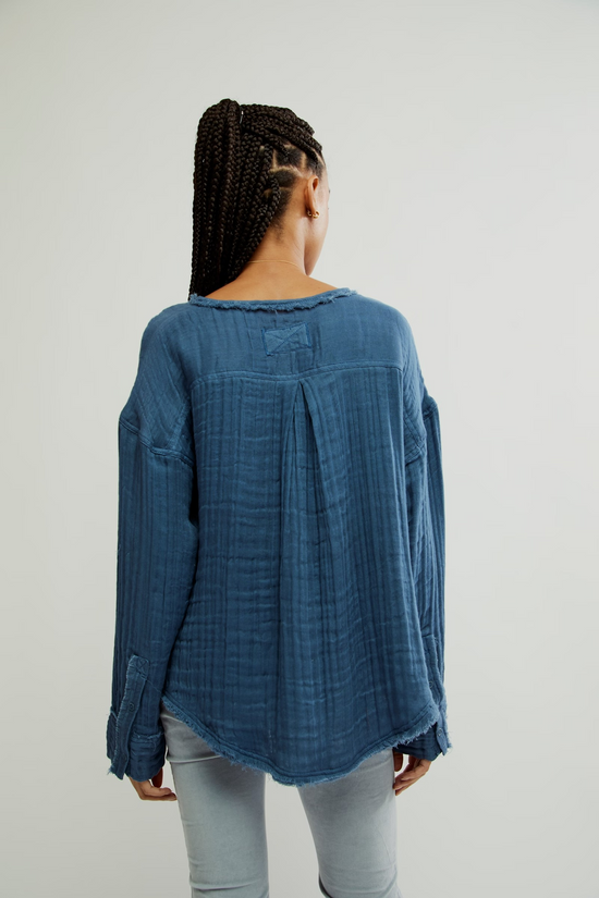 Free People - Easy Sunday Top in Dark Denim