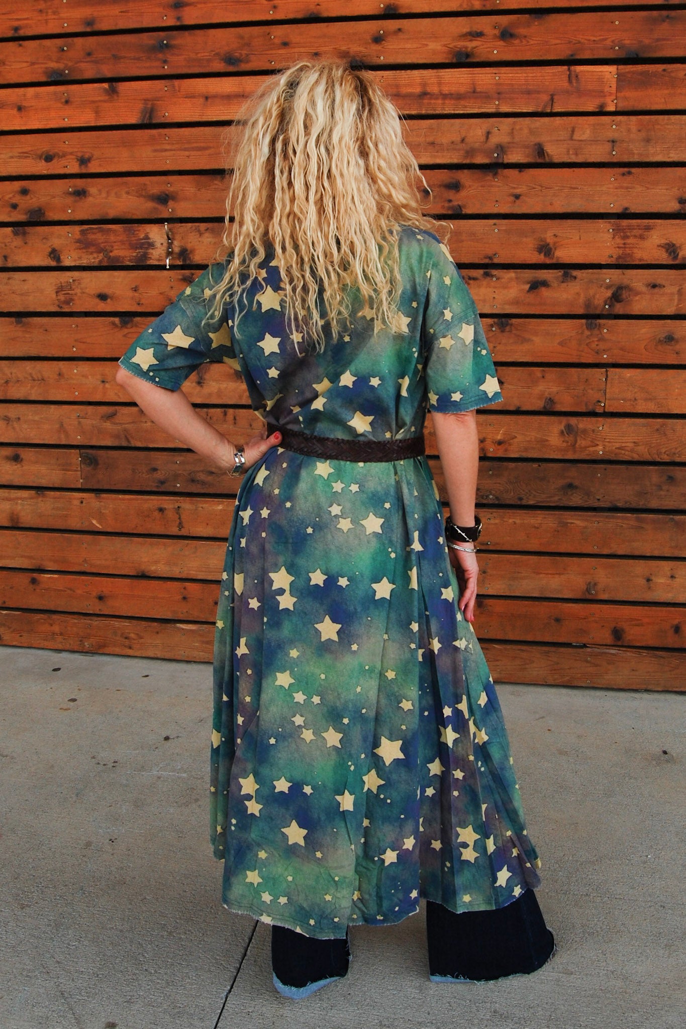 FINAL SALE Star Gazing Dress In Blue Fade