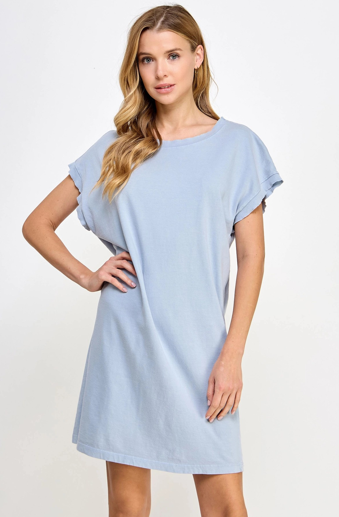 Maria Mini Tee Dress in Vintage Ocean Blue