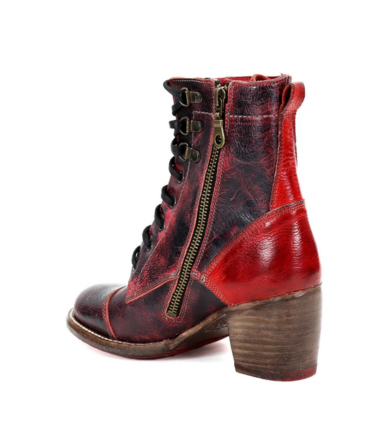 Bed Stu Judgement Boot in Red Black Delux