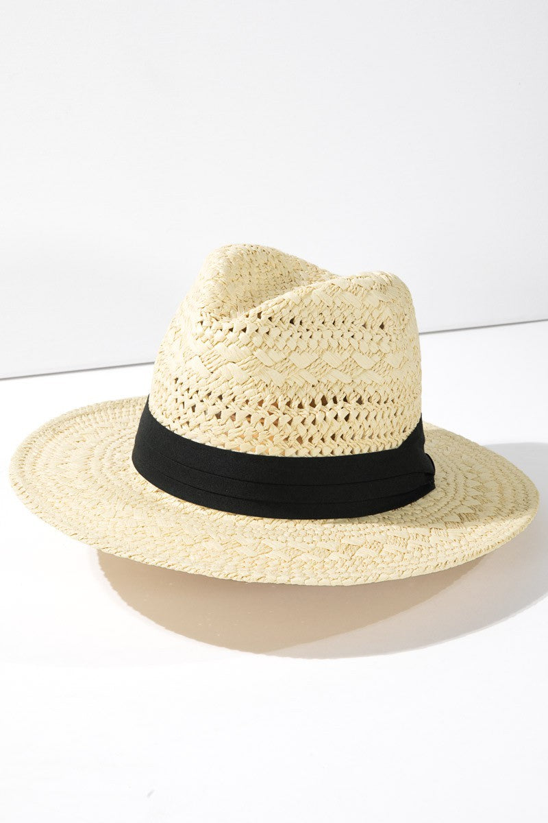 Boho Chic Panama Hat in Light Brown