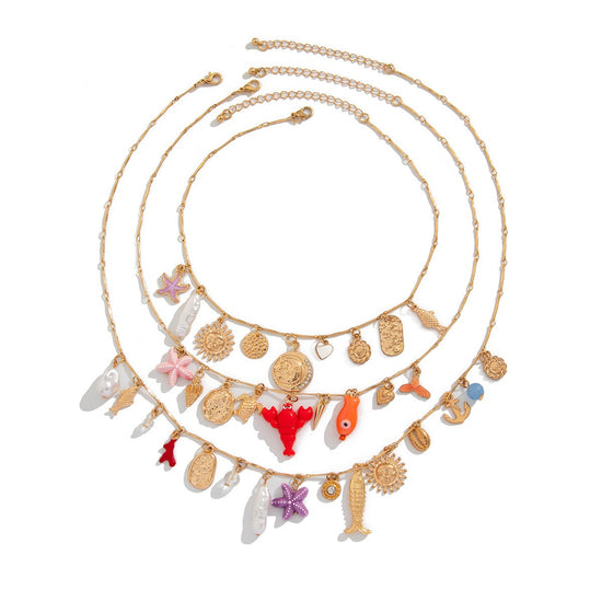Beachy Sun and Moon Necklace