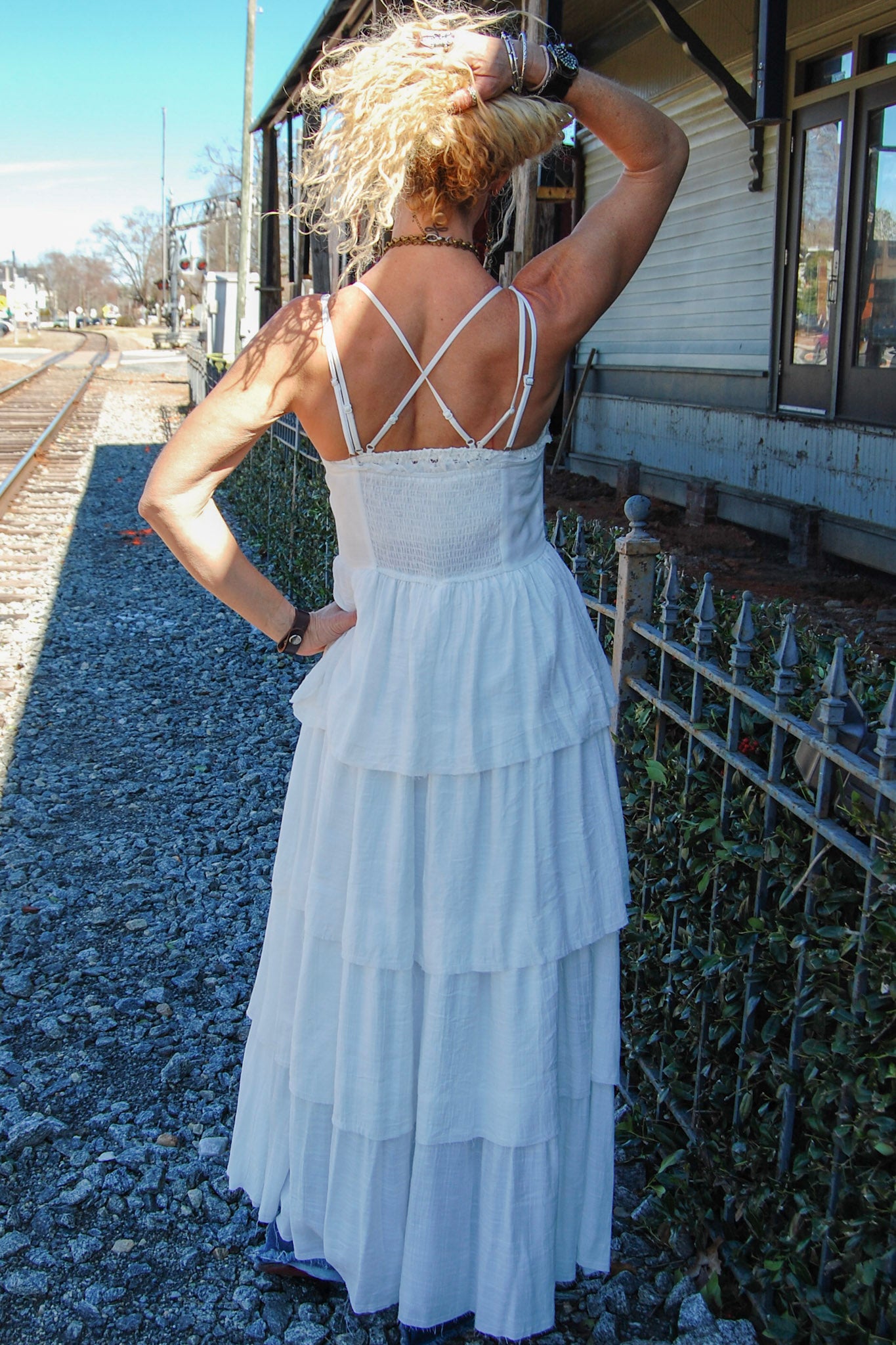 Ronnie Ruffle Corset in Off White