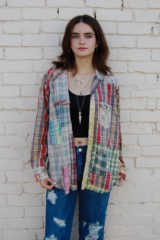 Magnolia Pearl Patchwork Kelly Western Shirt in Madras Rainbow