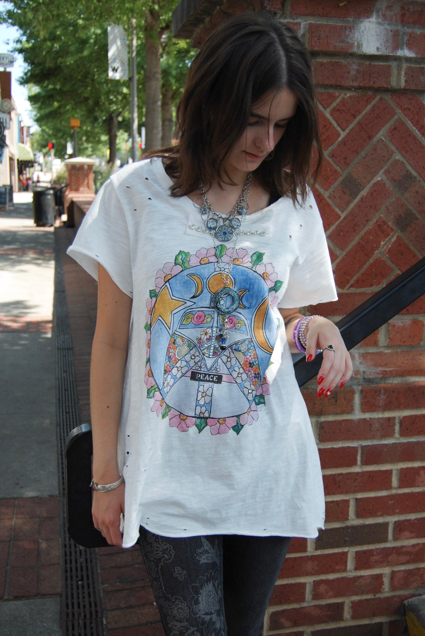 Final Sale Peace Happy Bus Tee in White