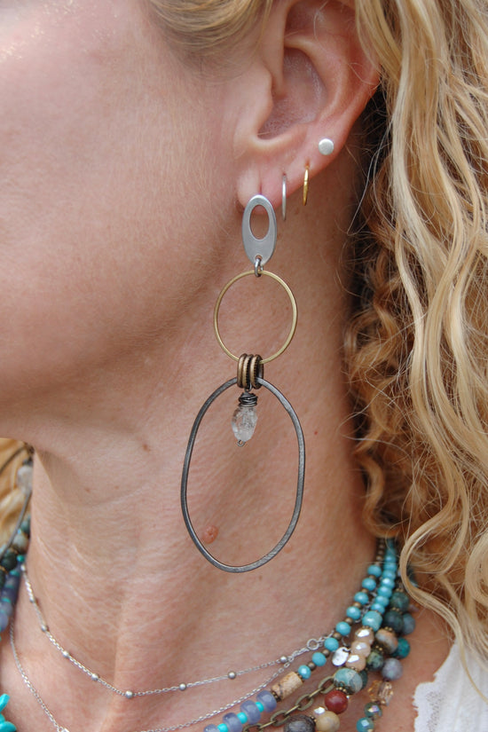 Spirit Lala Boho: Oval Top 2 Earrings in Quartz