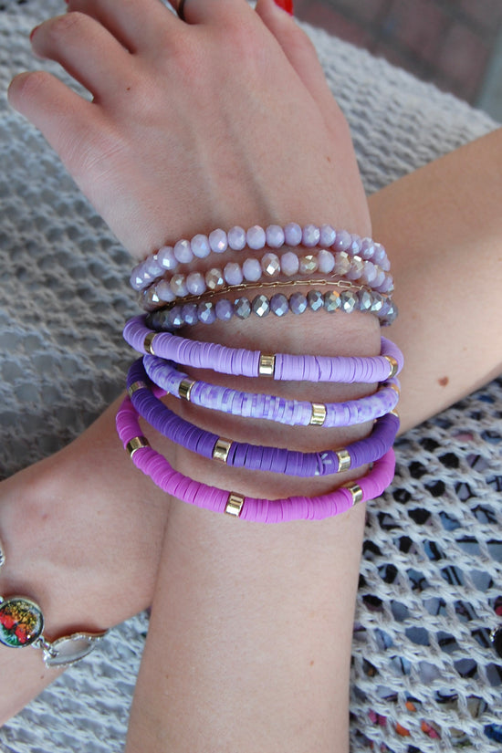 The Danni Beaded Bracelet in Purple