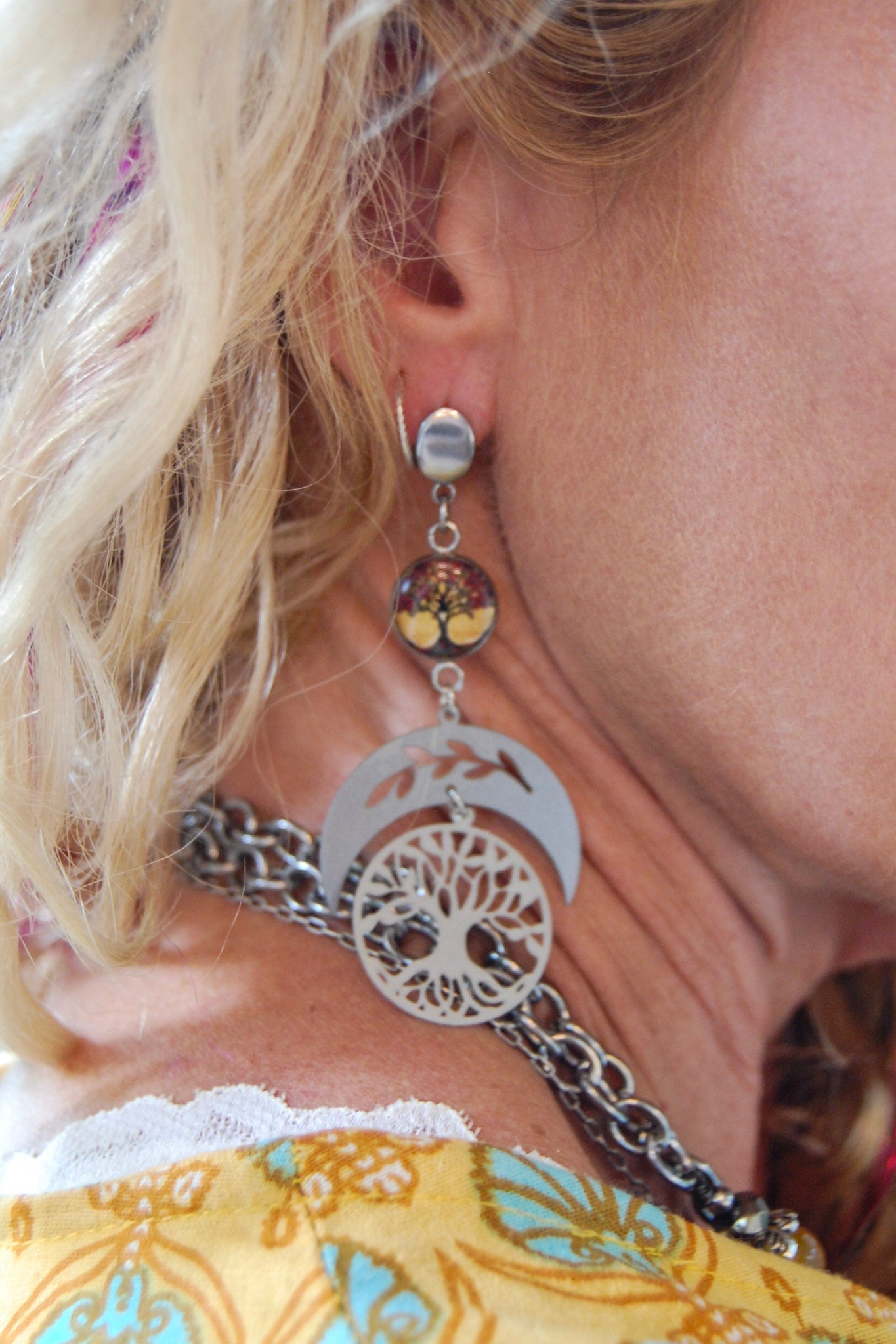 Spirit Lala: Tree Of Life Yellow Tree Drop Earrings